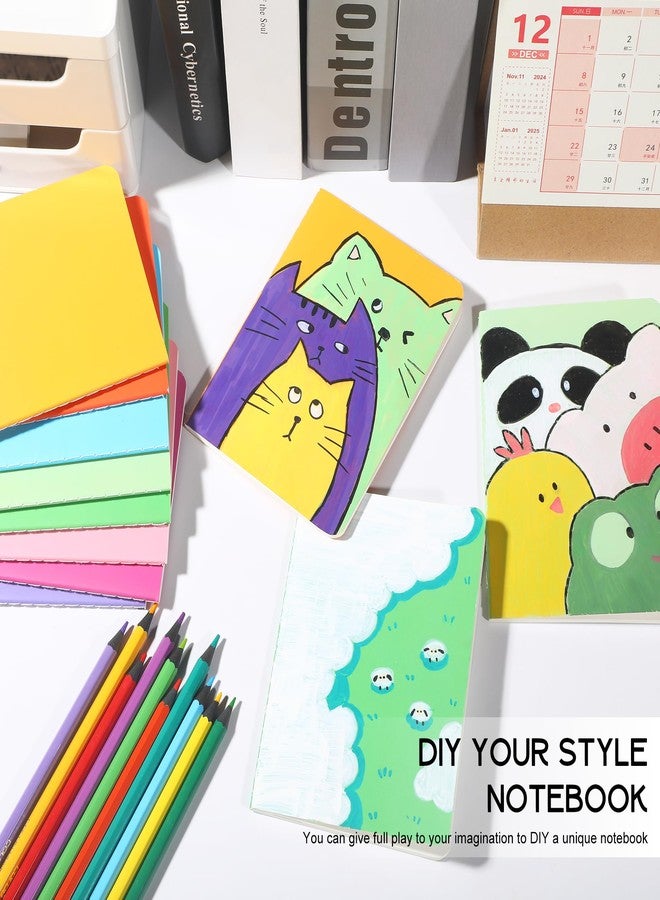 miikoul 100 Packs Colorful Small Blank Notebooks, Unlined Mini A6 Journals Bulk, Blank Notepads for Kids Students School Office, Traveler Sketching, Drawing, Writing Supplies, 5.5" x 4", 30 Sheets/60 Pages - Image 5