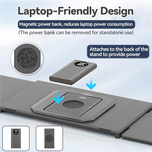 KEFEYA 15.6" Laptop Screen Extender with Magnetic Power Bank, FHD 1080P Triple Monitor Extender for 13-17" Laptop, Plug & Play via Type-C/HDMI/USB-A, Compatible with Mac/Windows/Android - Image 3