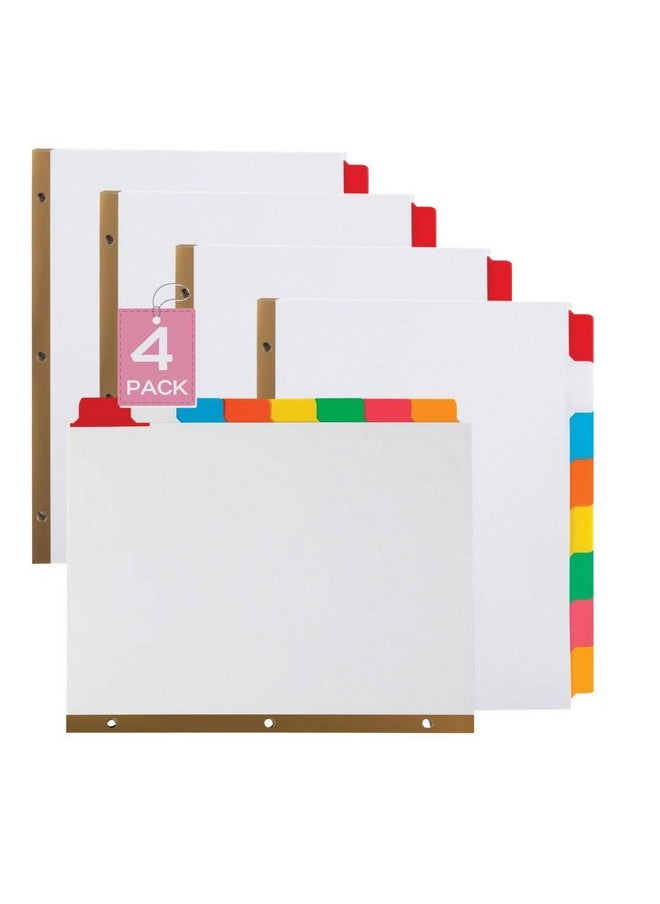1InTheOffice 8 Tab Binder Dividers Paper Dividers With Tabs Big Tab Writeon Paper Dividers 8Tab Multicolor 4/Pack  - Image 1