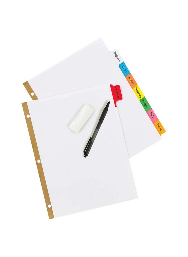 1InTheOffice 8 Tab Binder Dividers Paper Dividers With Tabs Big Tab Writeon Paper Dividers 8Tab Multicolor 4/Pack  - Image 5