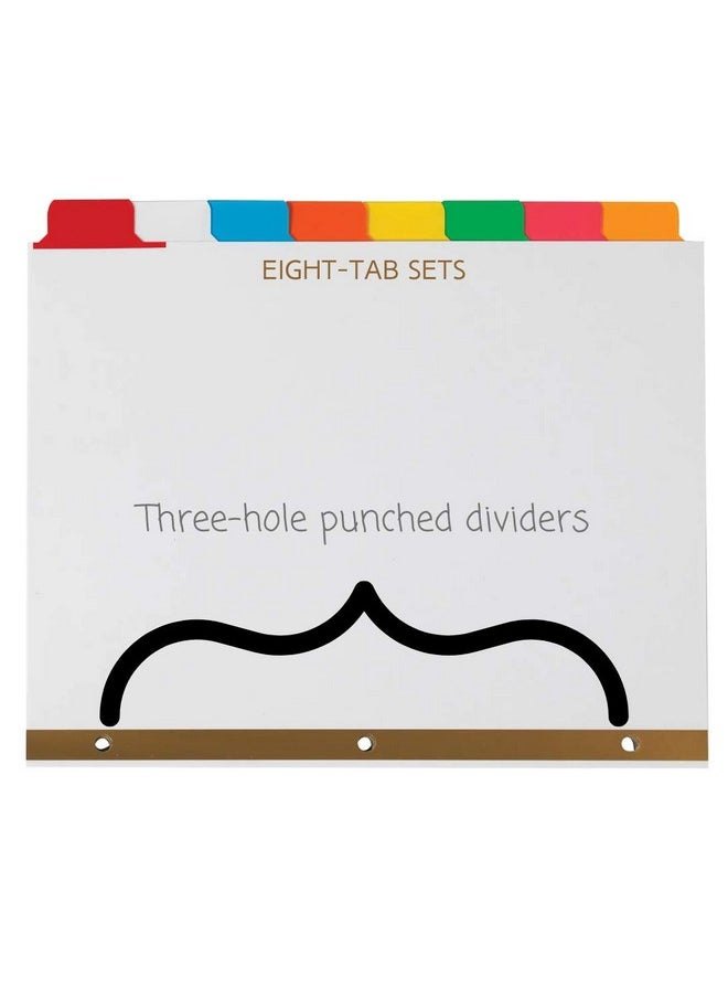 1InTheOffice 8 Tab Binder Dividers Paper Dividers With Tabs Big Tab Writeon Paper Dividers 8Tab Multicolor 4/Pack  - Image 4