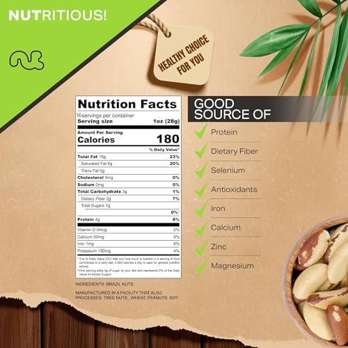 NUT CRAVINGS - Raw Brazil Nuts, Unsalted, No Shell, Whole, (16oz - 1 LB) Bulk Nuts Packed Fresh in Resealable Bag - Kosher Healthy Snack, Food Assortments - Image 4
