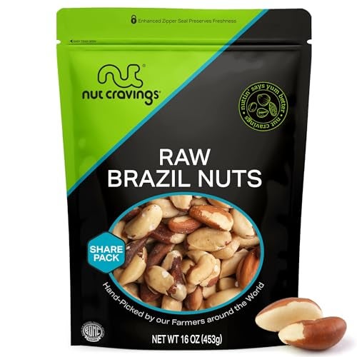 NUT CRAVINGS - Raw Brazil Nuts, Unsalted, No Shell, Whole, (16oz - 1 LB) Bulk Nuts Packed Fresh in Resealable Bag - Kosher Healthy Snack, Food Assortments - Image 1