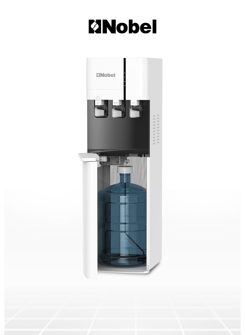 Nobel Water Dispenser, 3 Taps, Hot, Normal, Cold, Bottom Loading, Child Safety Lock NWD800BL White - Image 1