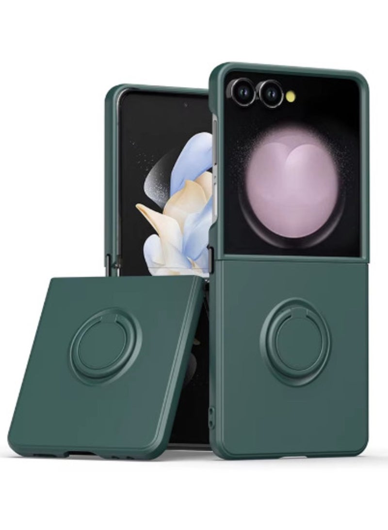 Samsung Galaxy Z Flip 7 Case Soft Thermoplastic polyurethane with 360 Rotatable Ring Holder Kickstand Fashion Magnetic Car Mount Shockproof and Anti-Fall Protection Cover  - Image 1