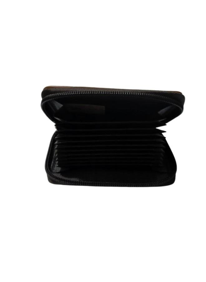 Generic - Leather Wallet with Zipper for Small Card Holder with 11 Cards Capacity - Image 1