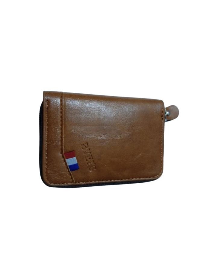 Generic - Leather Wallet with Zipper for Small Card Holder with 11 Cards Capacity - Image 1