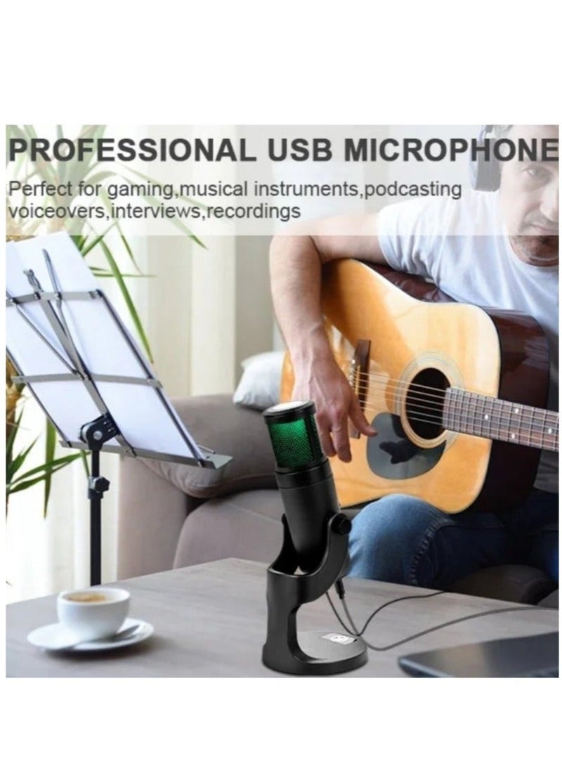 JMARY MC-PW9 USB Cable Microphone Voice Recording Tool RGB Light - Image 3