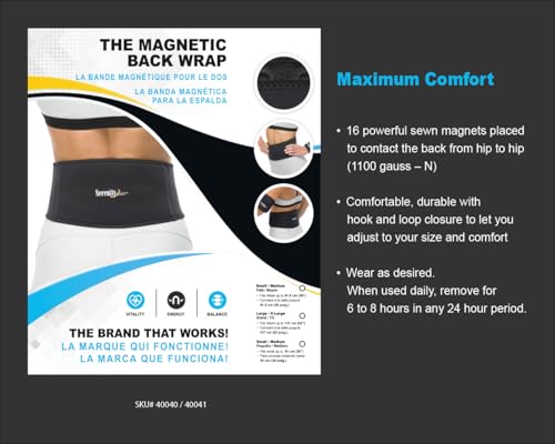SERENITY2000 Magnetic Therapy Back Wrap for Pain Relief and Support, 16 Magnets, 1100 Gauss Per Magnet (Small/Medium - Waist up to 32") - Image 3