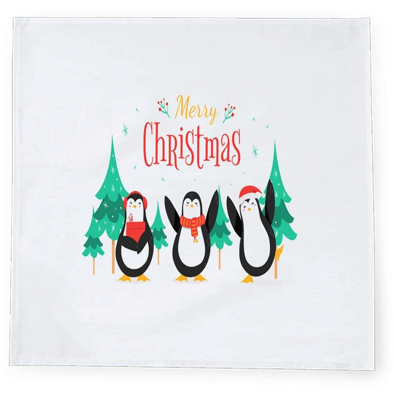 Khakee 6 Pcs Christmas Theme Silk Table Napkins 10x 10 for Xmas Decoration Christmas OrnamentsChristmas Giftxmas21410 - Image 3