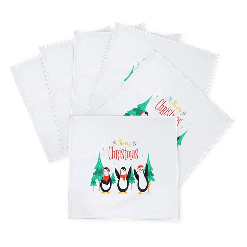 Khakee 6 Pcs Christmas Theme Silk Table Napkins 10x 10 for Xmas Decoration Christmas OrnamentsChristmas Giftxmas21410 - Image 2