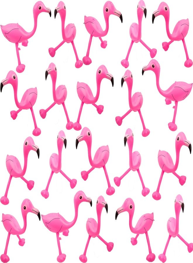 Cotiny 20 Pack Inflatable Pink Flamingo Inflatable Flamingo for Hawaiian Luau Party Summer Swimming Pool Beach Favors - Image 1