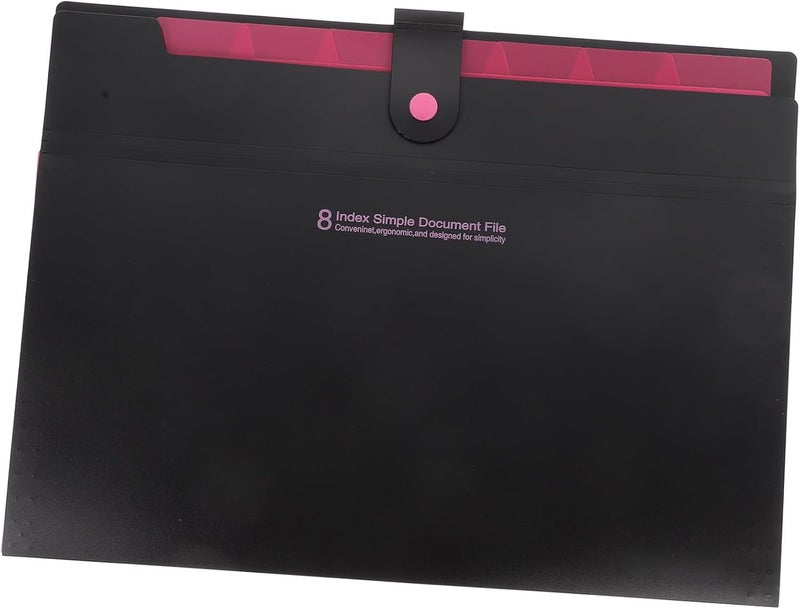 Accordion File Folder Organizer with Reinforced Plastic Expanding Document Holder with Snap Button Closure and Labels for Paper Storage Portable for Office School Home and Travel - Image 1