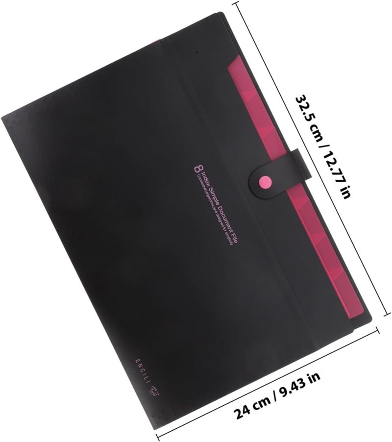 Accordion File Folder Organizer with Reinforced Plastic Expanding Document Holder with Snap Button Closure and Labels for Paper Storage Portable for Office School Home and Travel - Image 2
