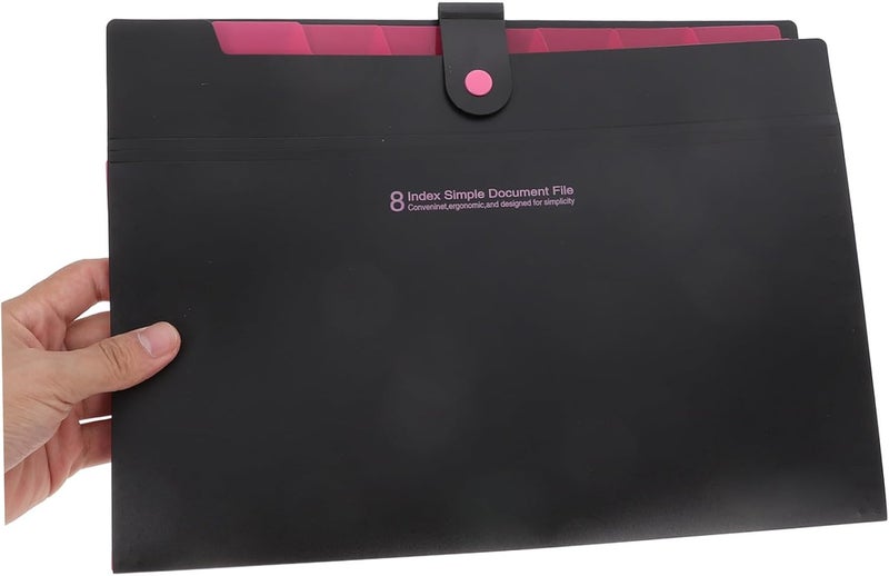 Accordion File Folder Organizer with Reinforced Plastic Expanding Document Holder with Snap Button Closure and Labels for Paper Storage Portable for Office School Home and Travel - Image 4