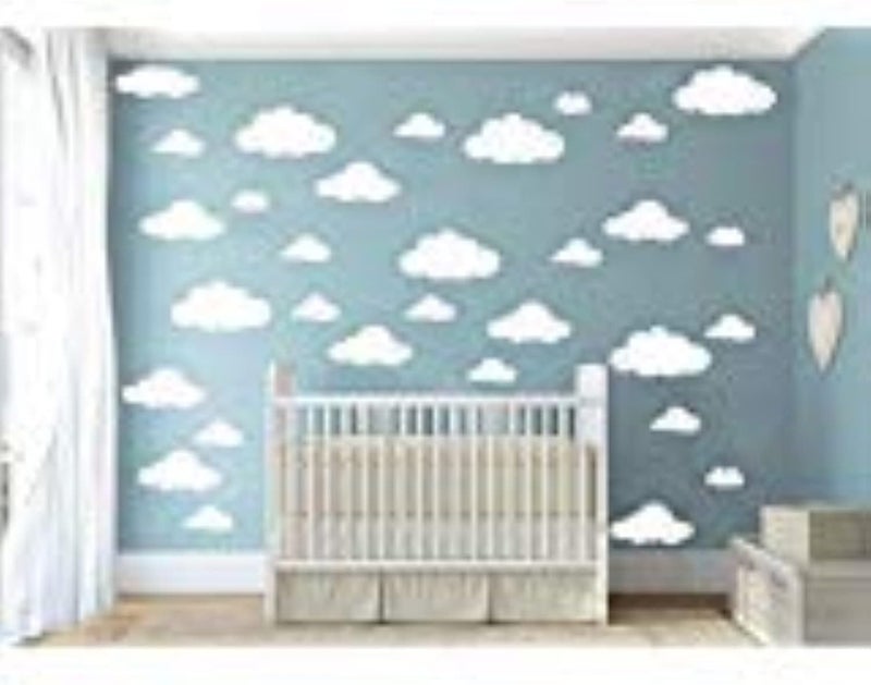 BPA Big Clouds Vinyl Wall Decals - 31pcs - Image 1