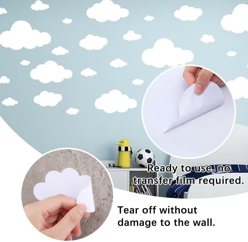 BPA Big Clouds Vinyl Wall Decals - 31pcs - Image 3
