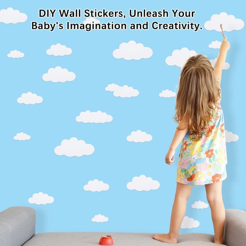 BPA Big Clouds Vinyl Wall Decals - 31pcs - Image 2