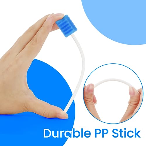 Melonsun 300 Pcs Oral Swabs Disposable - Longer Unflavored & Sterile Dental Sponge Swabs for Mouth Cleaning - Individually Wrapped, Medical Grade, Latex-Free for Oral Care (Blue 300) - Image 5