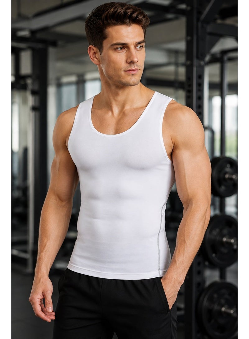 Men's Compression Tank Top Body Shaper Vest, Slim Fit Sleeveless Undershirt for Gym Workout and Daily Wear ﻿ - Image 3