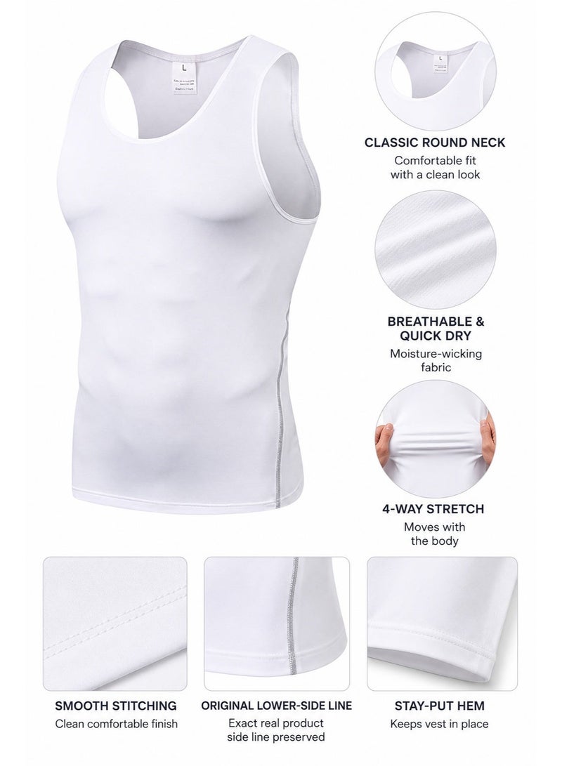 Men's Compression Tank Top Body Shaper Vest, Slim Fit Sleeveless Undershirt for Gym Workout and Daily Wear ﻿ - Image 4