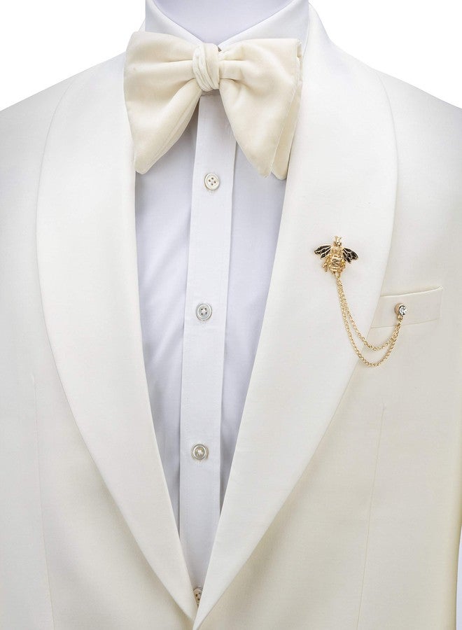 Knighthood Brooch Pin Men's Bee With Hanging Chain Brooch Lapel Pin (Golden & Black) - Image 2