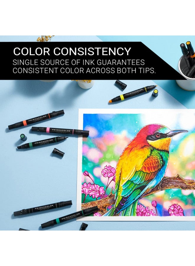 Prismacolor ماركرز فنية مزدوجة الطرف من بريزماكولور، طرف رفيع وطرف مائل، 12 عبوة - Image 4