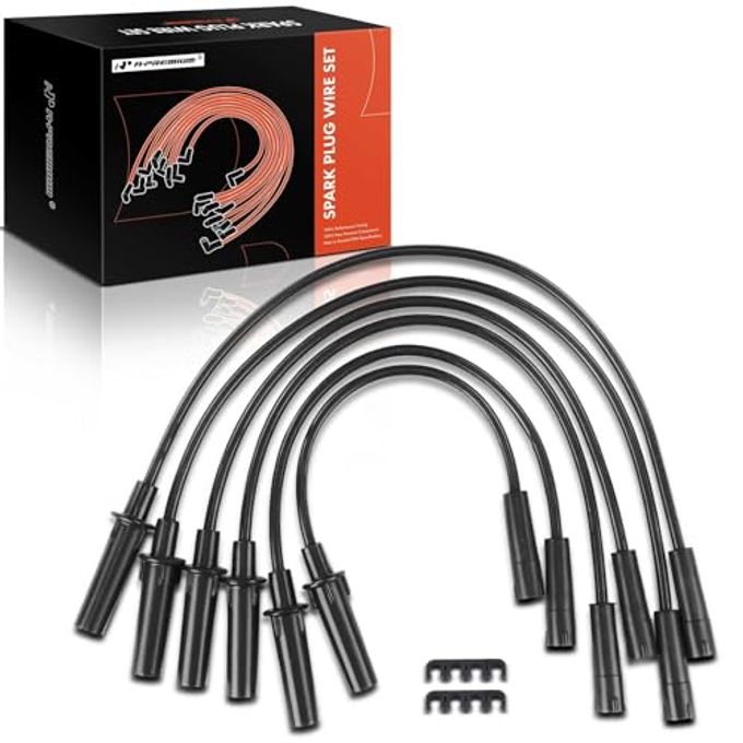 A-Premium Ignition Spark Plug Wires Set of 6 Compatible with Dodge Grand Caravan Chrysler Town & Country 2001-2010 Grand Voyager Pacifica Volkswagen Routan - Image 1