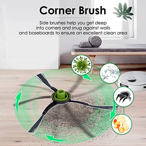 CHAIN PEAK (15 Pack) X1 Omni Replacement Parts for ECOVACS DEEBOT DEEBOT X1 Omni X1 PRO Omni X1 Omni T10 Omni Robot Vacuum Accessories, 1 Roller Brush, 3 HEPA Filters, 3 Dust Bags, 4 Side Brushes, 4 Mop Pads - Image 5