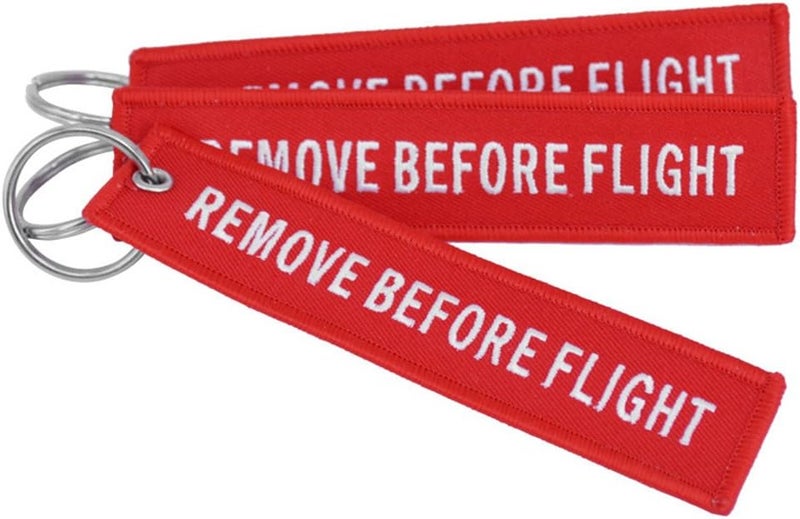 "REMOVE BEFORE FLIGHT" Embroidered keychain pendant - Image 4
