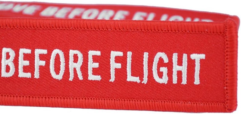 "REMOVE BEFORE FLIGHT" Embroidered keychain pendant - Image 5