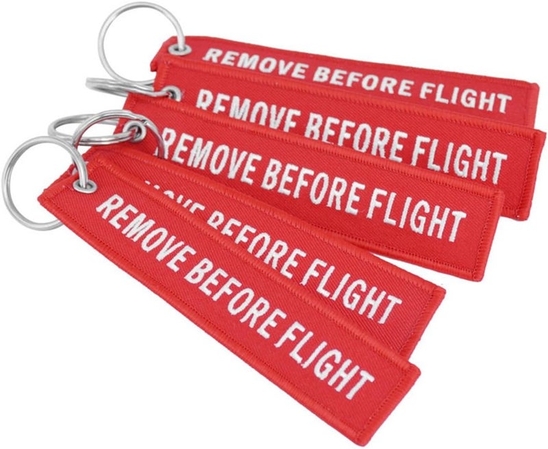 "REMOVE BEFORE FLIGHT" Embroidered keychain pendant - Image 2