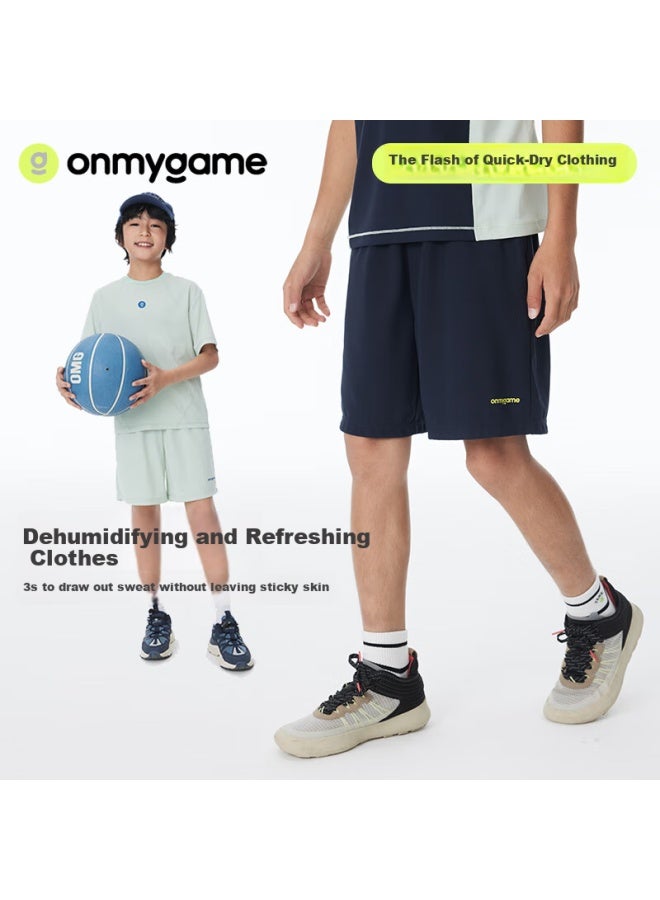 Onmygame Quick-dry Kids Sports Shorts Summer Boys Girls Outdoor Light Mist Purple 150 - Image 1