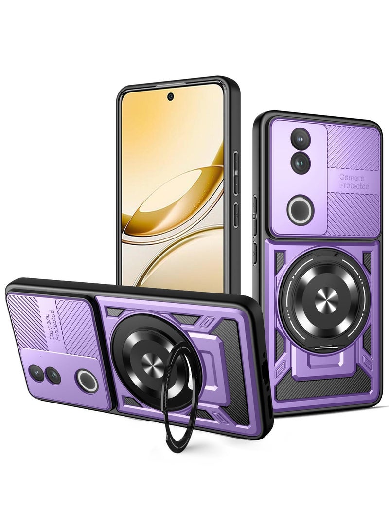 Case Cover Shock Resistant Protect Camera TPU + PC Compatible with Vivo V50 (Purple)