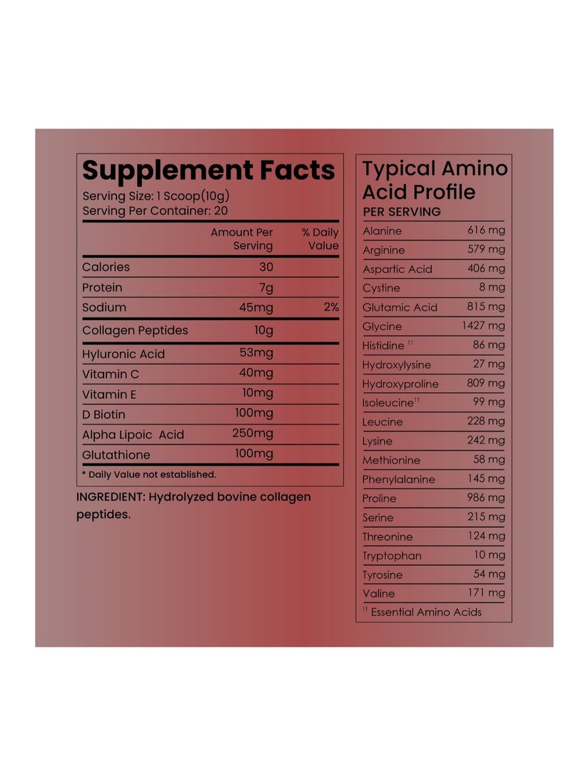 Olira Organics - Collagen Peptide Powder With Glutathione Chocolate Flavor 200gm | Advanced Formula With Biotin ,Hyaluronic Acid, Vitamin E, Vitamin C & Alpha Lipoic Acid For Radiant Skin and Stronger Hair. | - Image 1
