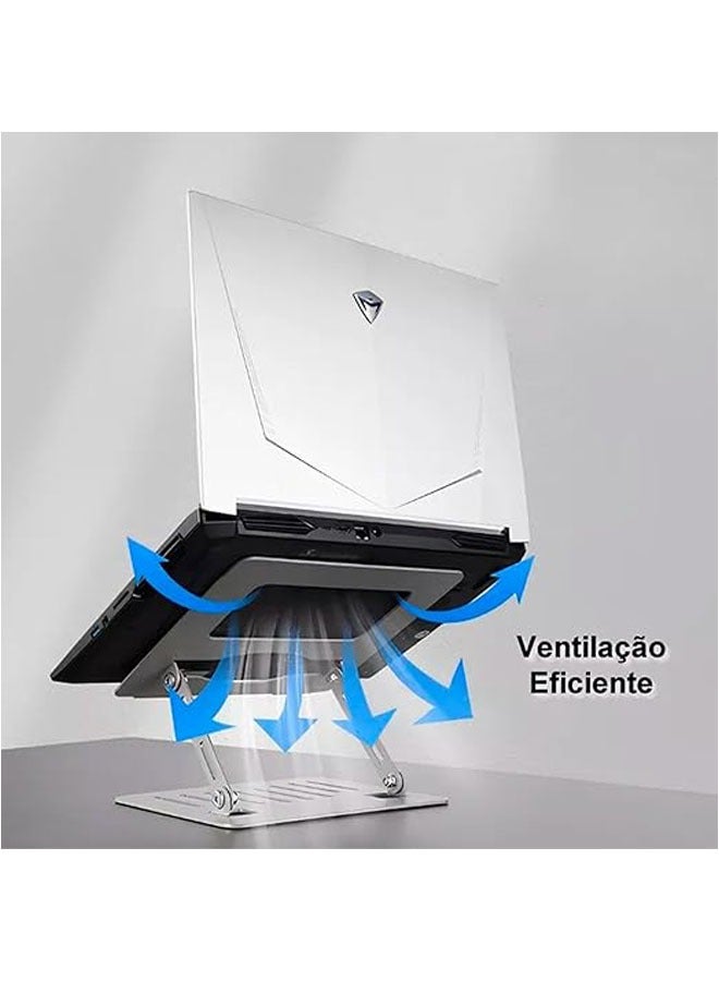 General Ergonomic Laptop Stand, Metal Hinged Laptop Stand 10-17 Inch, Portable Foldable Tablet Cooling Rack  - Image 3