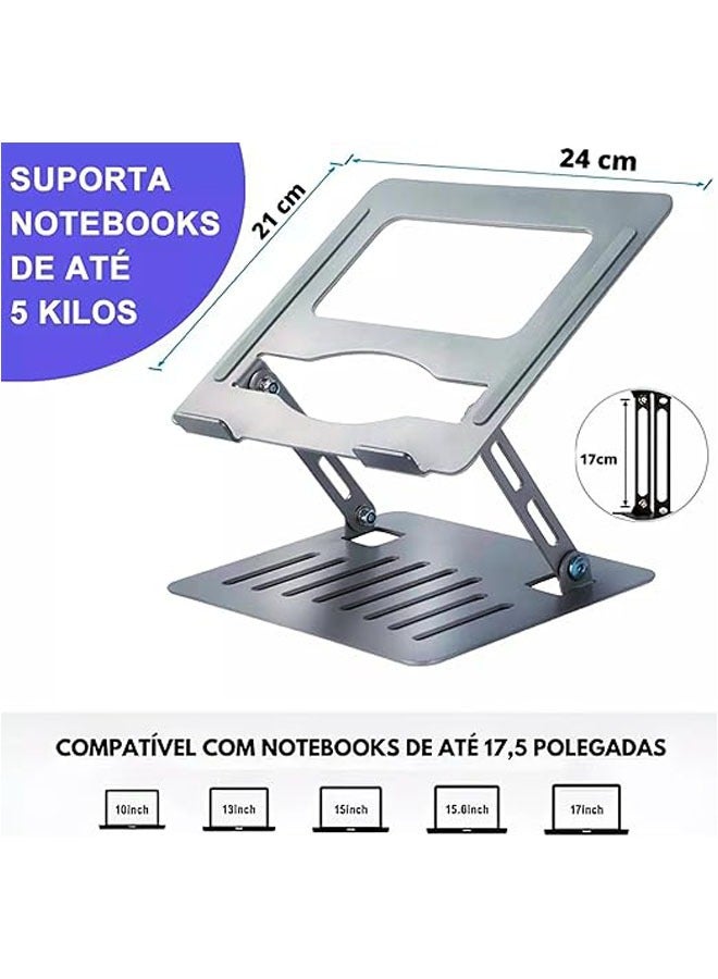 General Ergonomic Laptop Stand, Metal Hinged Laptop Stand 10-17 Inch, Portable Foldable Tablet Cooling Rack  - Image 4