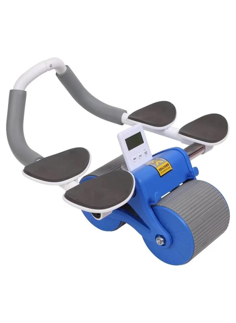 VIO Automatic Rebound Abdomen Wheel Healthy Abs Exercise Roller with Double Wheel Elbow Support Knee Pad Timer Core Strength Exercise Fitness Equipment for Home Gym Workout for Men Women  - Image 1