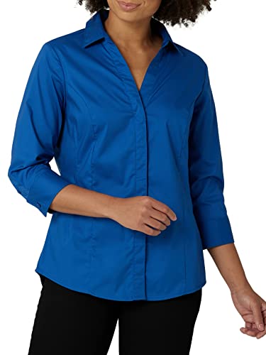 Riders by Lee Indigo Women's Easy Care 3/4 Sleeve Woven Shirt, True Blue, Medium - Image 2