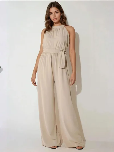 HICCUP Wide Leg Halter Neck Jumpsuit