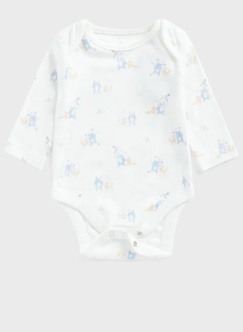 mothercare Infant Aop Bodysuit & Stripe Dungaree Set