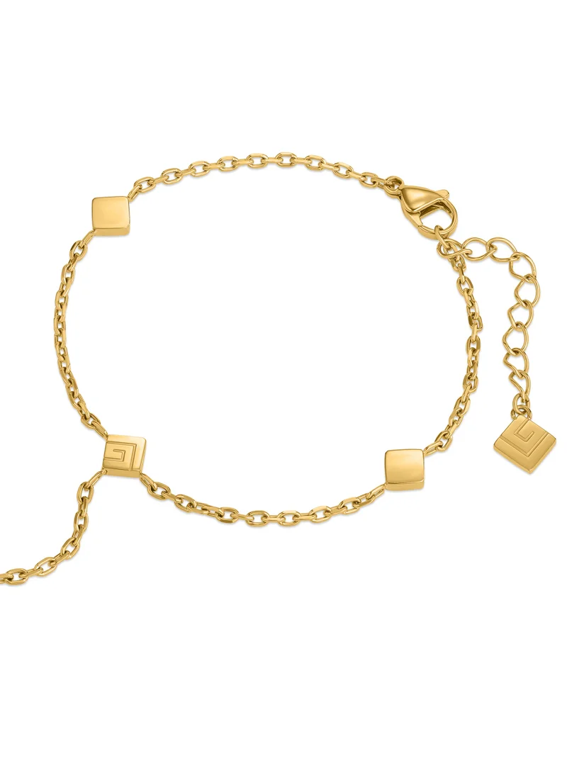 Guy Laroche Laury Gold plated Hand Bracelet with Logo and Crystals for Women