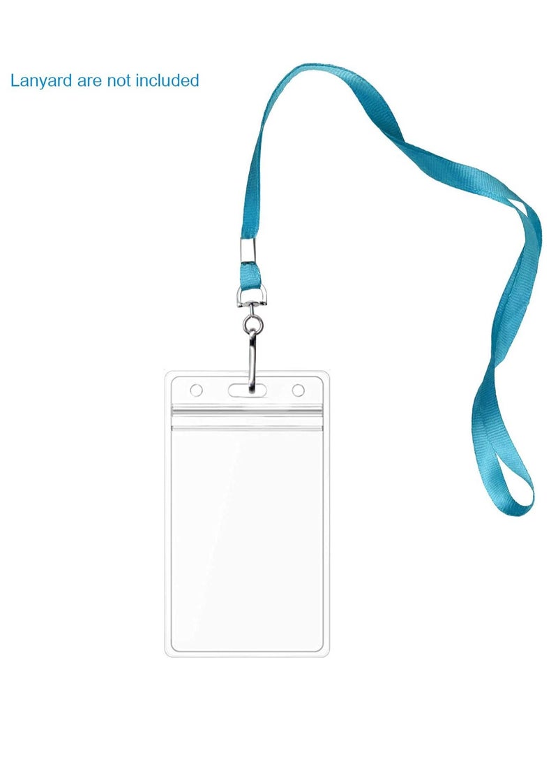 phomemo 20 PCS Clear Plastic ID Vertical Name Badge ID Card Holders, with Waterproof Type Resealable Zip, Plastic Name Tag Holder  - Image 4