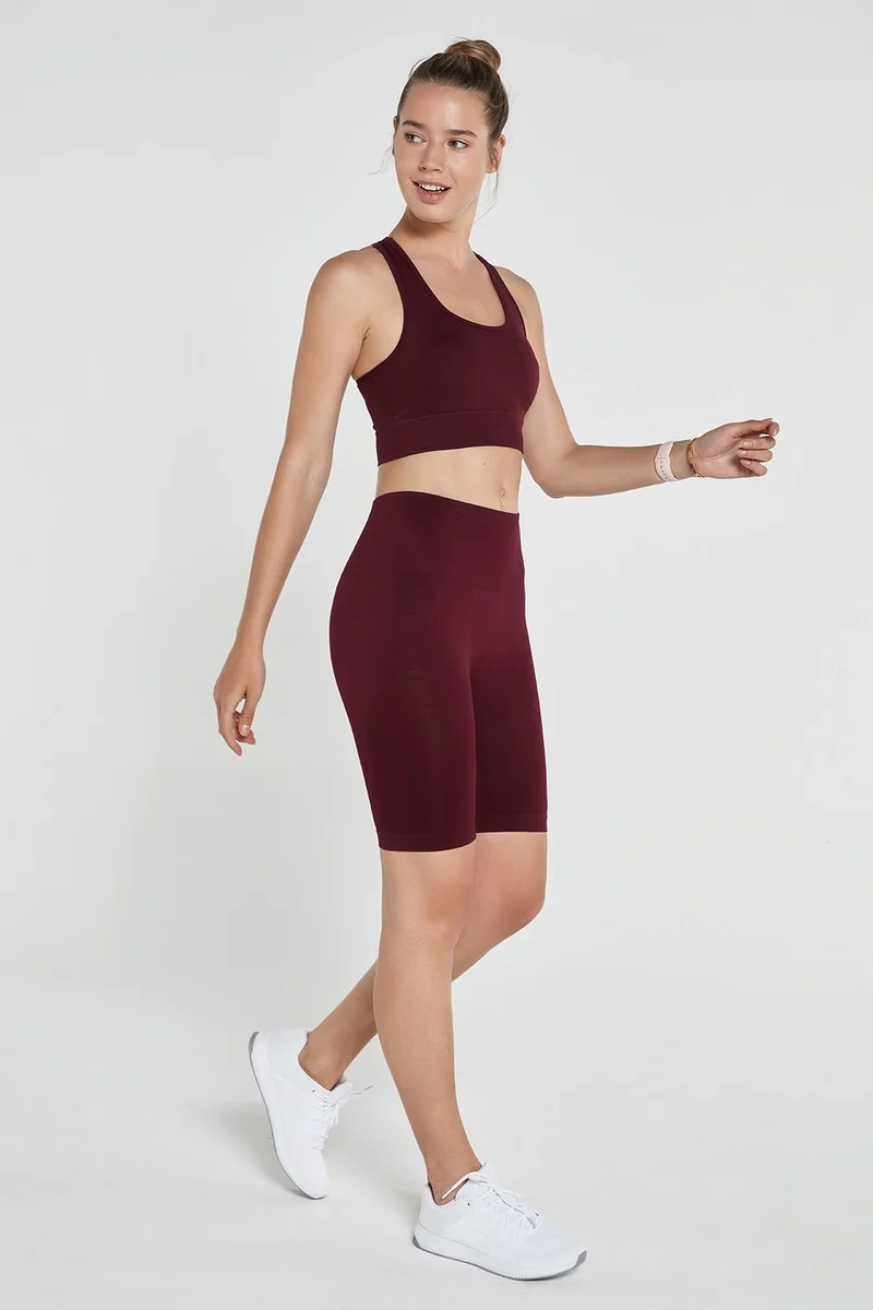 Jerf Gela Shaper Sport Biker Leggings Claret Red