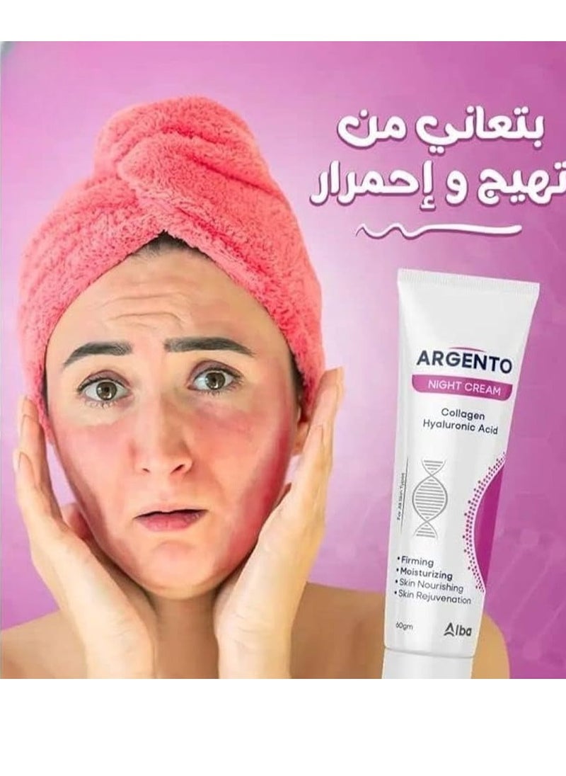 ARGENTO Night Cream with Collagen & Hyaluronic Acid 60gm  - Image 2