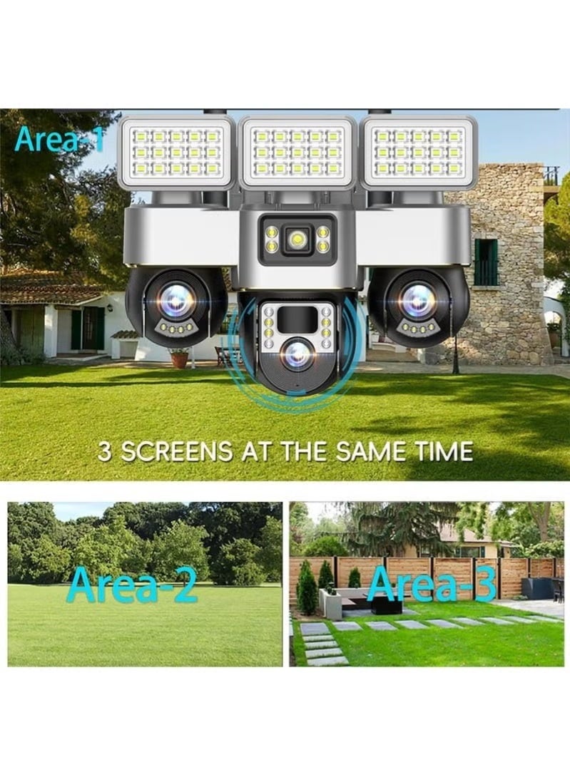 TIGER V380 Pro 4G Solar Security Camera – Triple PTZ Lens System with 360° Rotation, 4K Ultra HD Resolution, Night Vision, IP66 Waterproof Outdoor Camera, Mobile App Control, Motion Detection, AI Human Tracking, Solar Rechargeable Power for Home, Garden, Office, and Commercial Use - Image 3