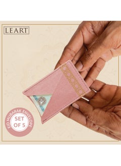 LeArt Leather Eid Envelopes - Eid Mubarak Envelopes | Eid Envelopes | Eid Decorations | Eid Envelopes for Kids (Peach | Set of 5)  - Image 4
