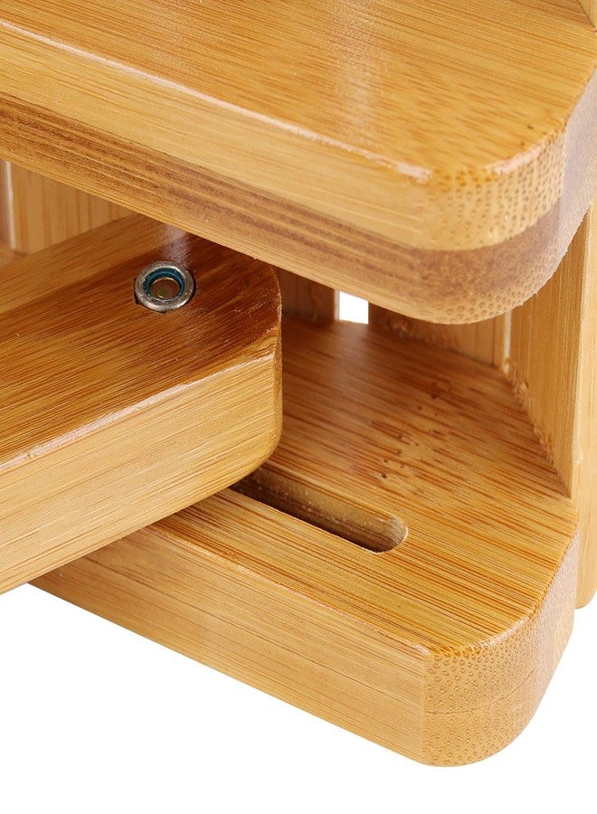 HOZEON 2 Pack 11 x 11 x 12.6 Inches Natural Bamboo Folding Stool for Shaving, Shower, Foot Rest, Picnic, Fishing - Image 3
