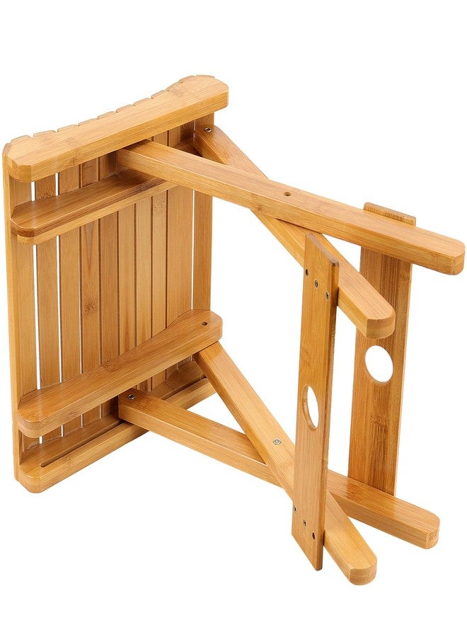 HOZEON 2 Pack 11 x 11 x 12.6 Inches Natural Bamboo Folding Stool for Shaving, Shower, Foot Rest, Picnic, Fishing - Image 5