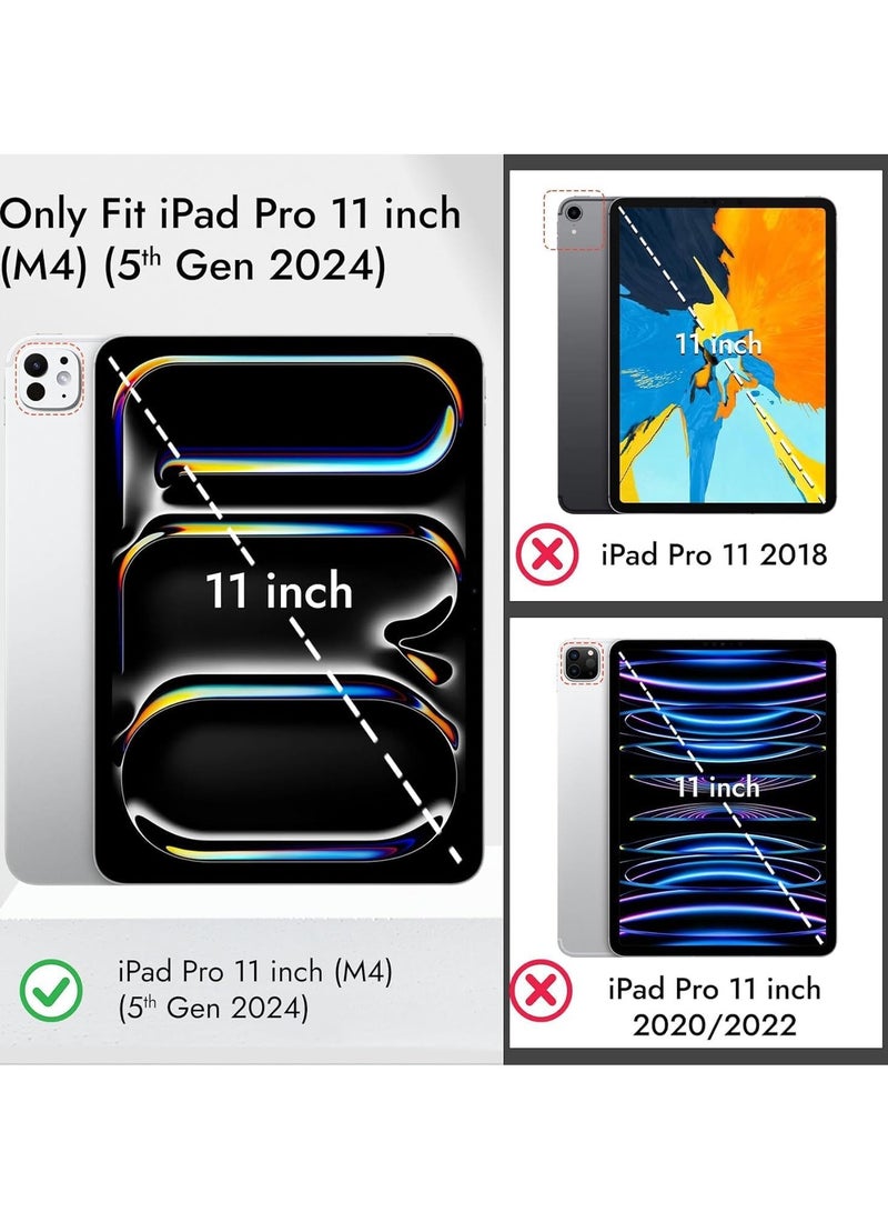FOCUS حافظة لجهاز iPad Pro 11 بوصة (M4) 2024 حافظة جلدية ذكية قابلة للطي ثلاثية اللون باللون الأخضر - Image 2